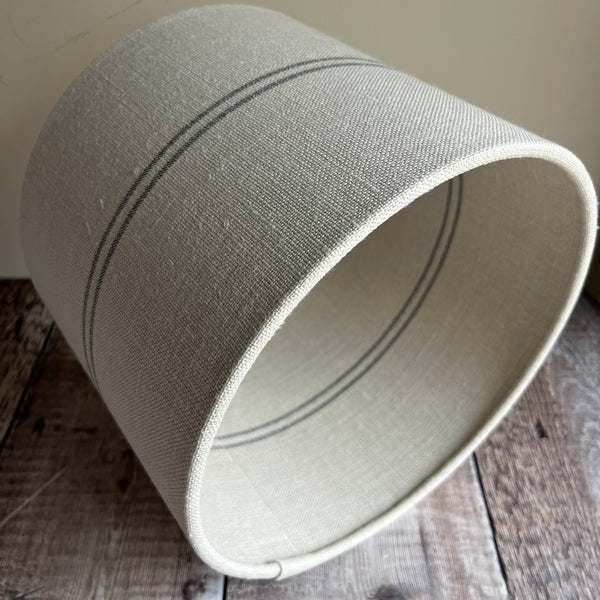 Peony & Sage Grainsack Stripe (Skinny) Faded Charcoal on Grainsack Lined in the same