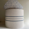 Peony & Sage Swiss Stripe Mussel on Grainsack Drum Lampshade
