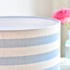 Summer Stripe Blue Gray  Linen Drum Lampshade