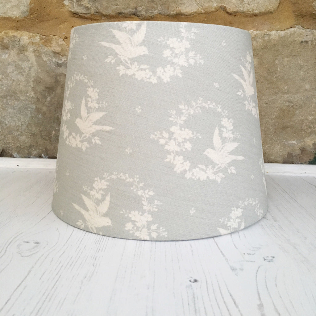 Birdsong in Seamist Linen Lampshade