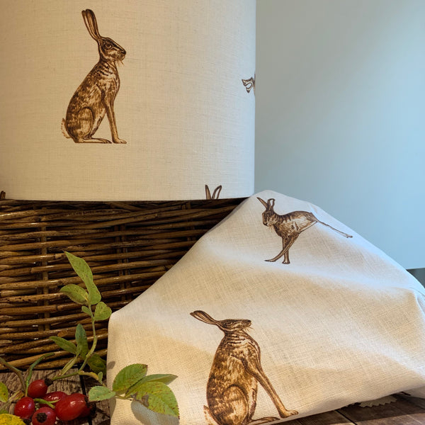Fudge Hares Linen Drum Lampshade