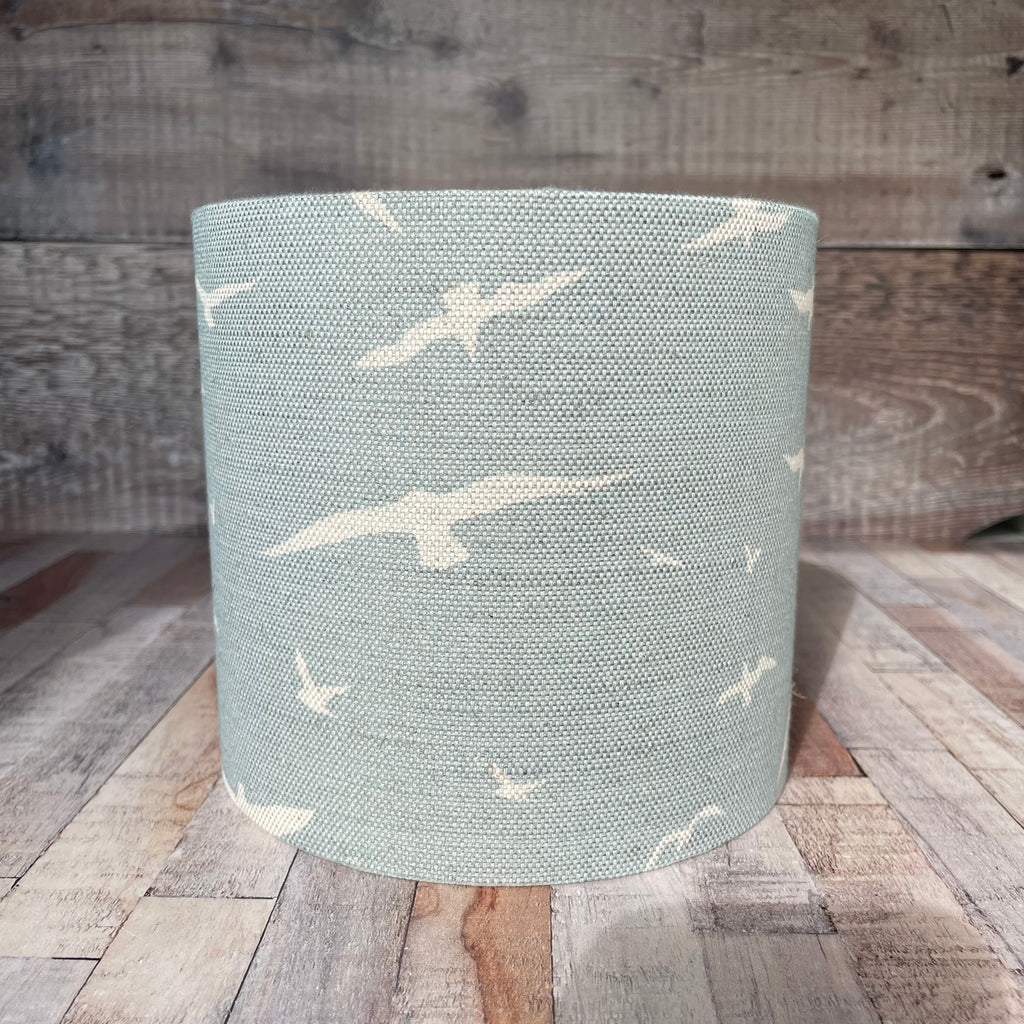 Seagulls Stone Blue Linen Lampshade - one only - free postage!