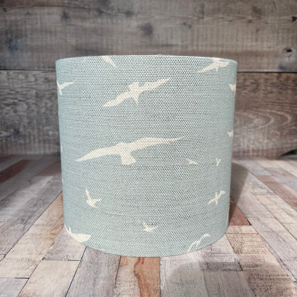Seagulls Stone Blue Linen Lampshade - one only - free postage!