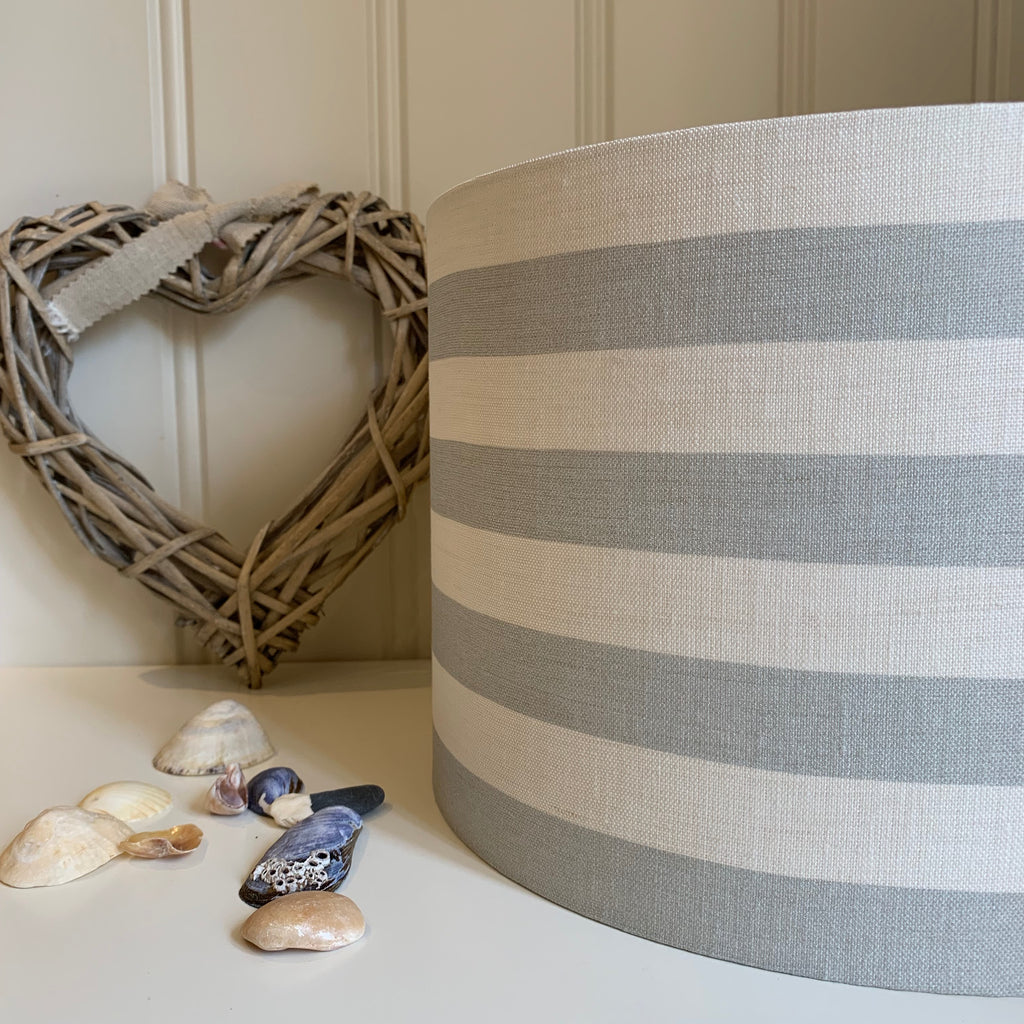Seamist Summer Stripe Linen Drum Lampshade