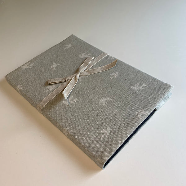 Sky Lark Linen Notebook - Grey