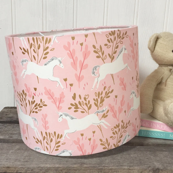 Pink and Gold Unicorn Lampshade Lolly Boo