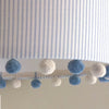 Skinny Pinstripe Linen Pom Pom Lampshade