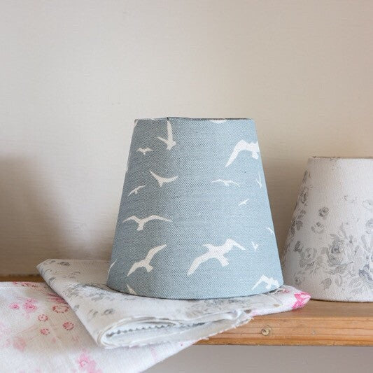 Seagulls stone blue Linen Lampshade - Lolly & Boo - 1