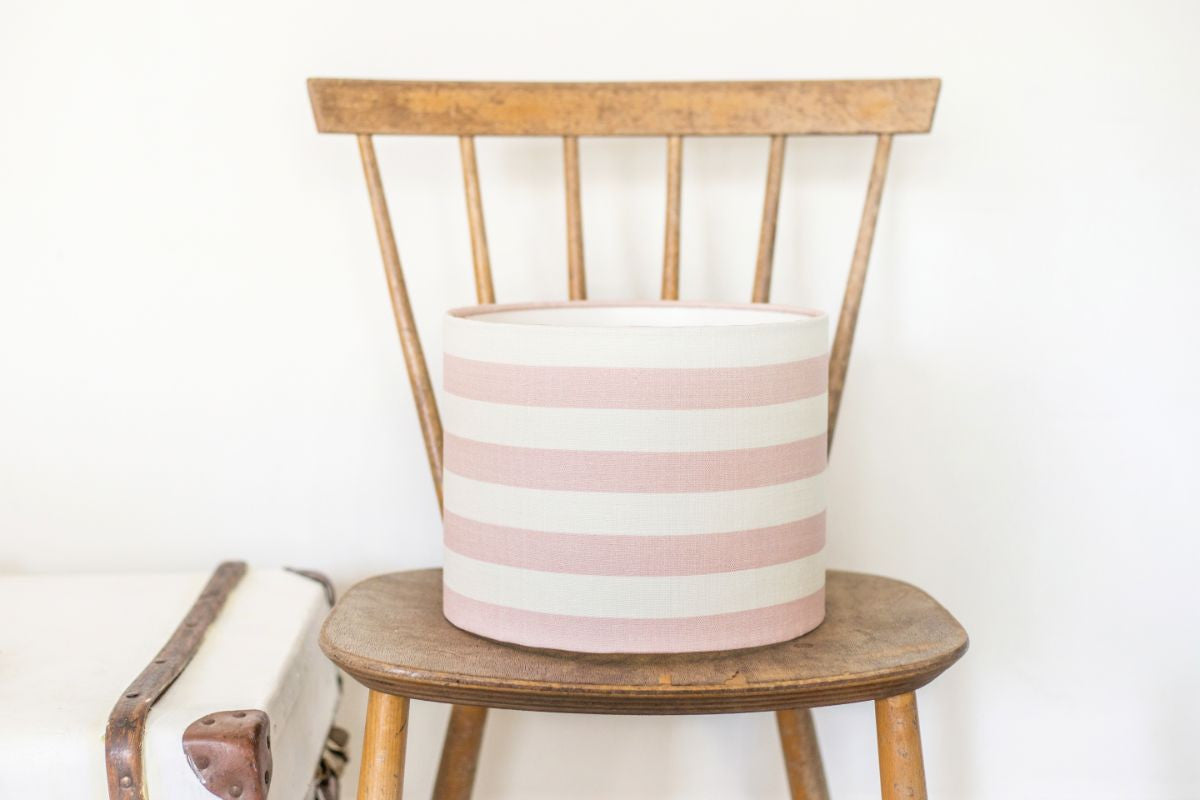 Pink Icing Summer Stripe Linen Lampshade