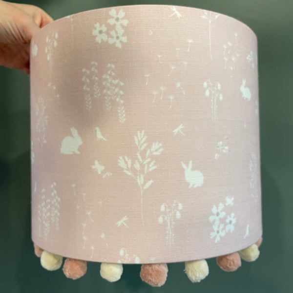 Summertime Pale Pink Icing Pom Pom lampshade