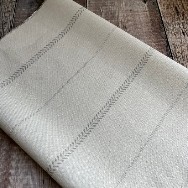Peony & Sage Indi Stripe Swedish Grey on White - Offcut