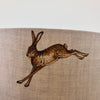 French Hares Fudge on Cream linen Lampshade - one only!