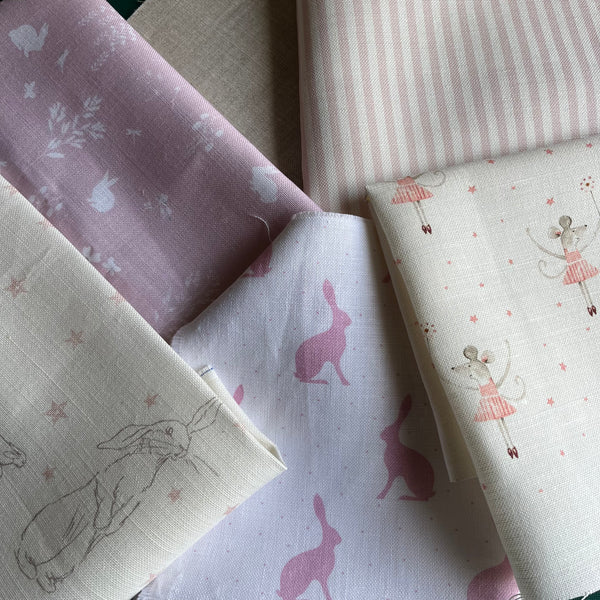 Linen Fabric Craft Pack - Pretty Pinks 7