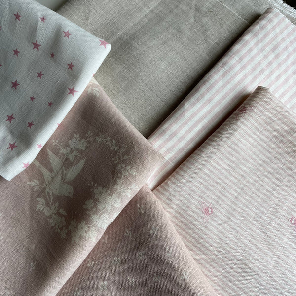 Linen Fabric Craft Pack - Pretty Pinks 8
