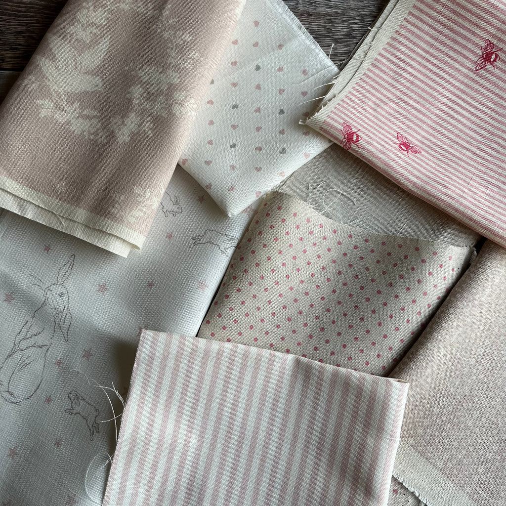 Linen Fabric Craft Pack - Smaller Projects Pretty Pinks 3
