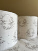 Small Birdsong in Belgian Grey on Stone Linen Lampshade
