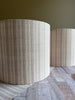 Charente Stripe Chalky Pink on Stone Linen Drum Lampshade