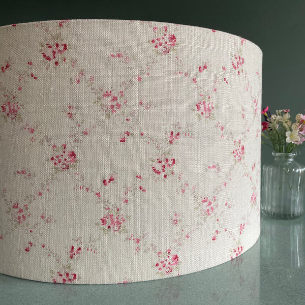 Peony & Sage Giardino, Rose & Thyme on chunky cream linen - Offcut