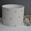 Grey Busy Bees Linen Drum Lampshade - Lolly & Boo - 2