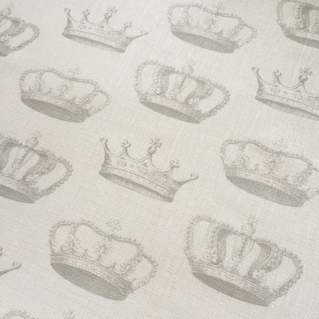 Peony & Sage Grey Crowns Linen - Offcut - Lolly & Boo