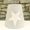 All Stars (Large Ivory Stars) on Gustavian Grey Linen Lampshade