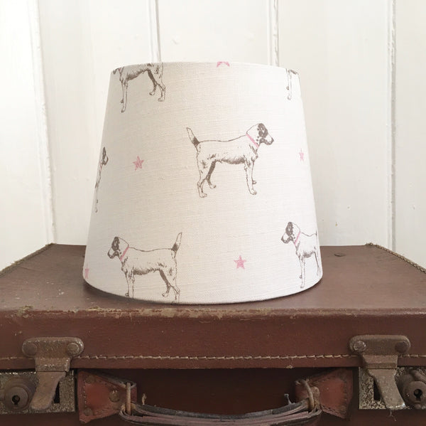 Jack All Star (Pink Stars) Linen Lampshade - Lolly & Boo - 1