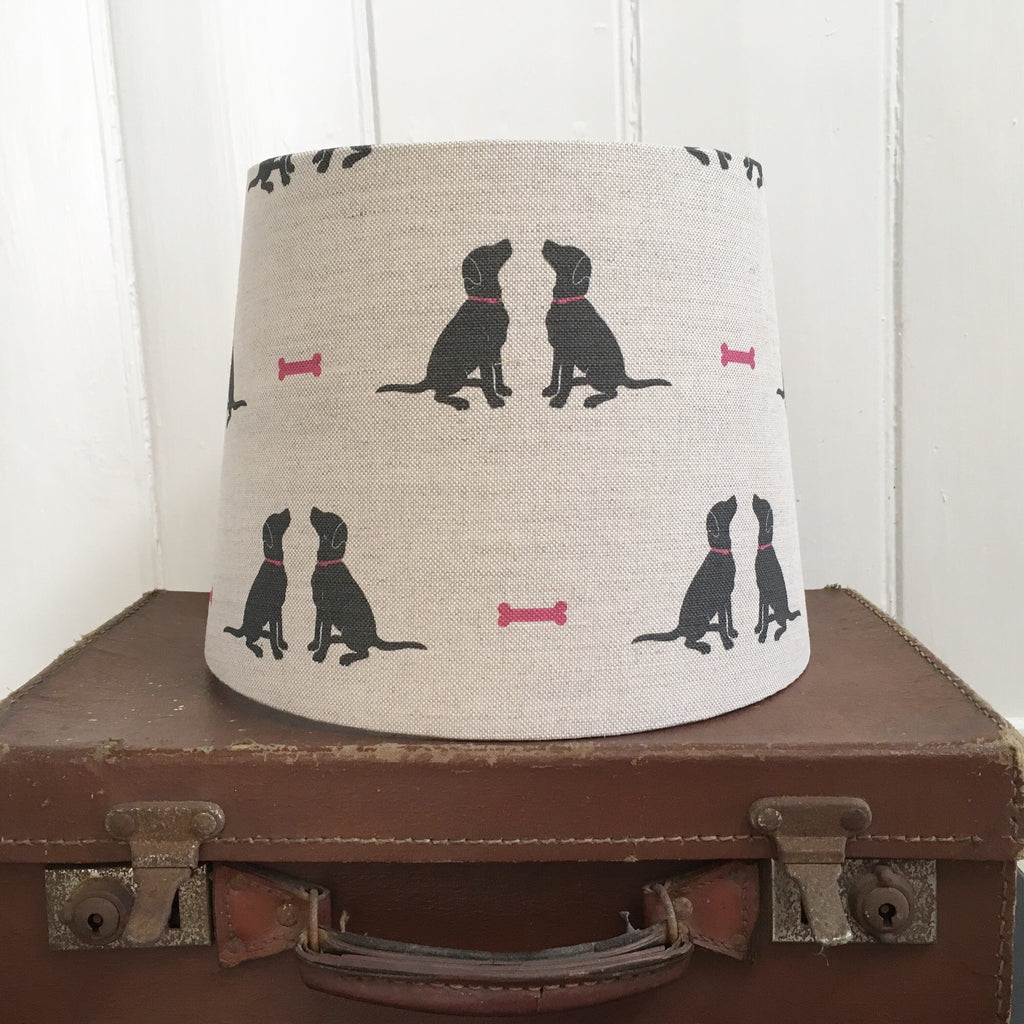 Jemma (charcoal & fuchsia) Linen Lampshade - Lolly & Boo - 1