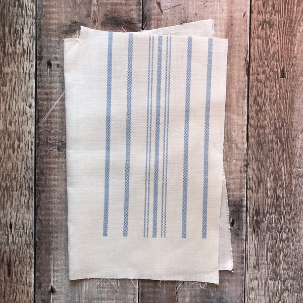 Peony & Sage Skandi Stripe Linen (Forget me not blue) - offcut