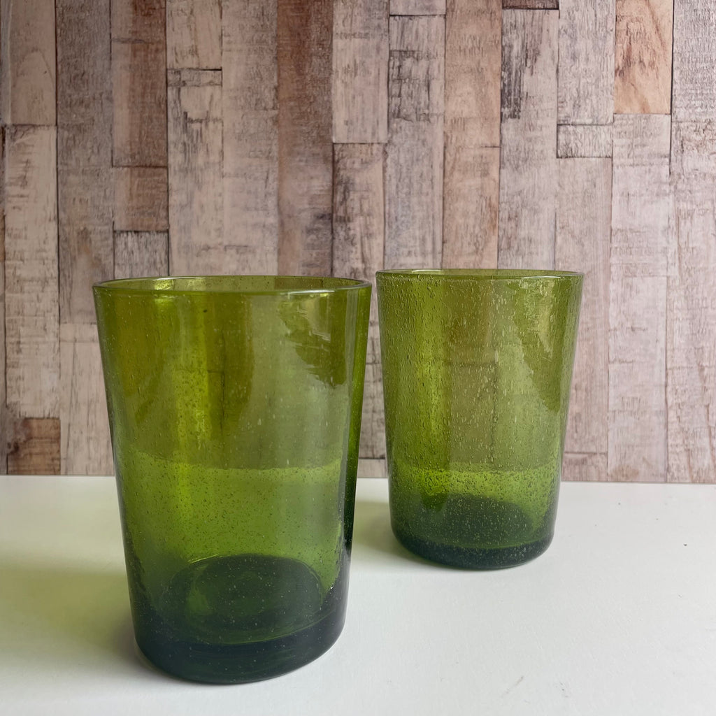 Handmade Recycled Glass Tumbler - Apple Green