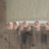 Natural Linen Pink Pom Pom Lampshade