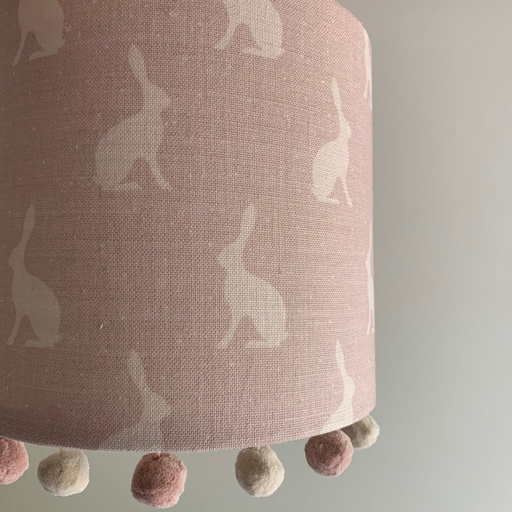 Peony & Sage Mini Hares Linen in Faded Heather - Offcut