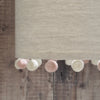 Natural Linen Pink & Ivory Pom Pom Lampshade