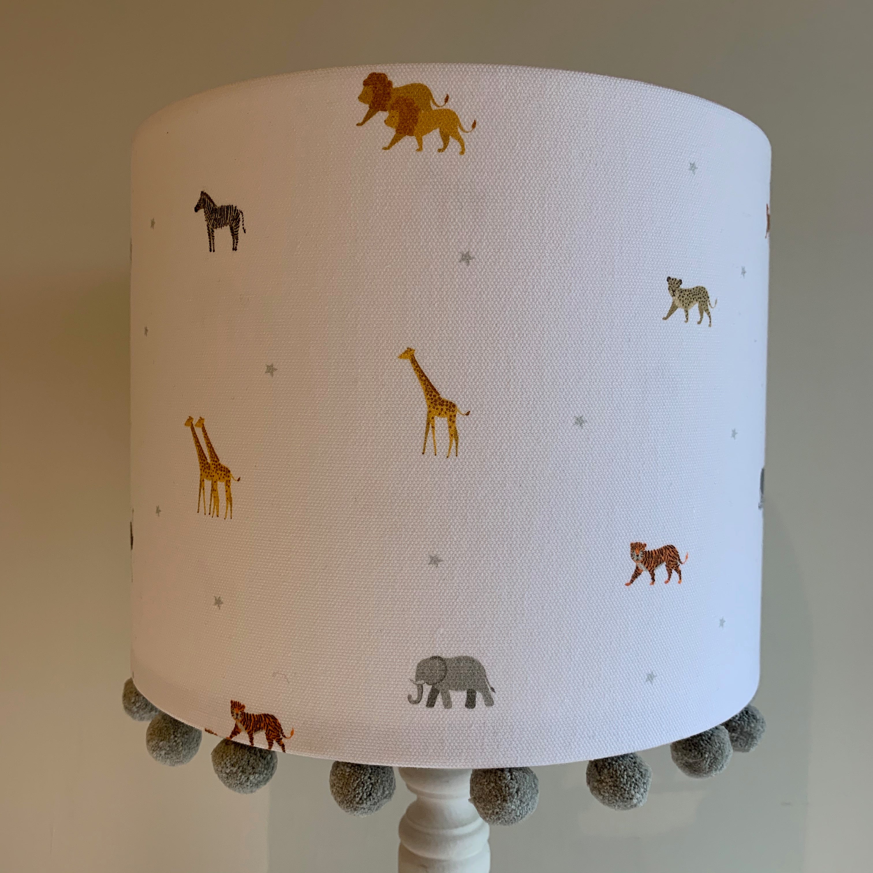 Safari Theme Baby Room Lampshade Safari Pom Pom Lampshade – Lolly Boo