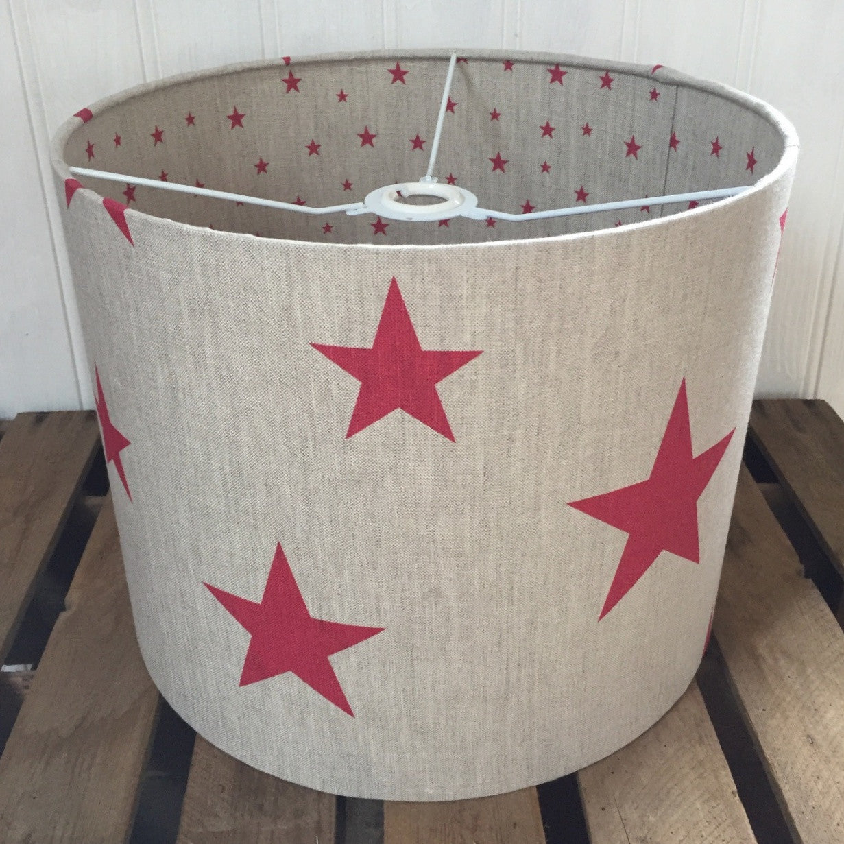 Red All Stars Linen Drum Lampshade Lolly Boo
