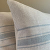 Peony and Sage Danish Stripe Cushion in Ribbon Blue