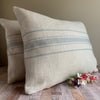 Peony and Sage Danish Stripe Cushion in Ribbon Blue