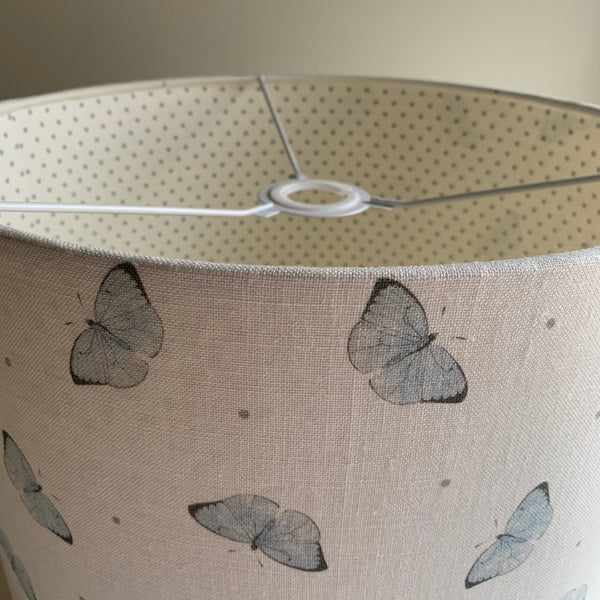 Faded Dotty Butterfly Linen Lined Lampshade