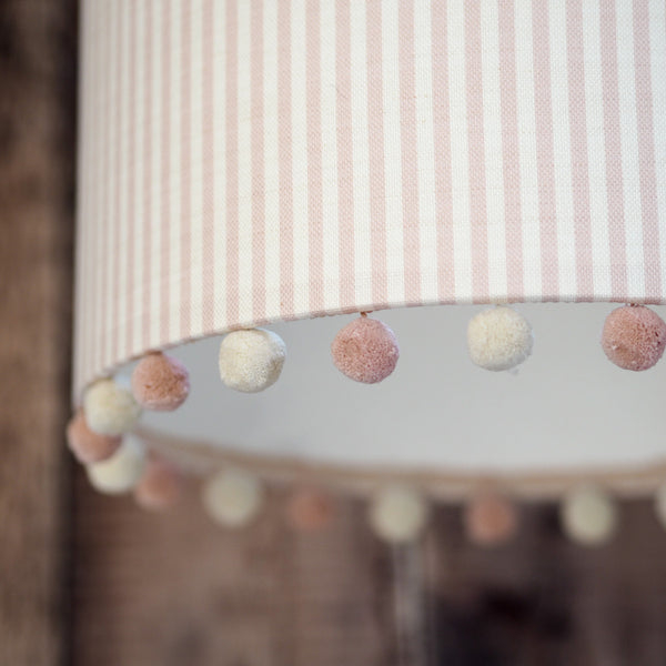 Eva Stripe Linen Pom Pom Lampshade