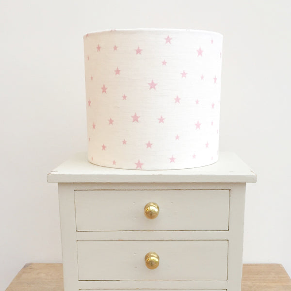 Blush Pink All Stars Linen Drum Lampshade - Lolly & Boo - 1