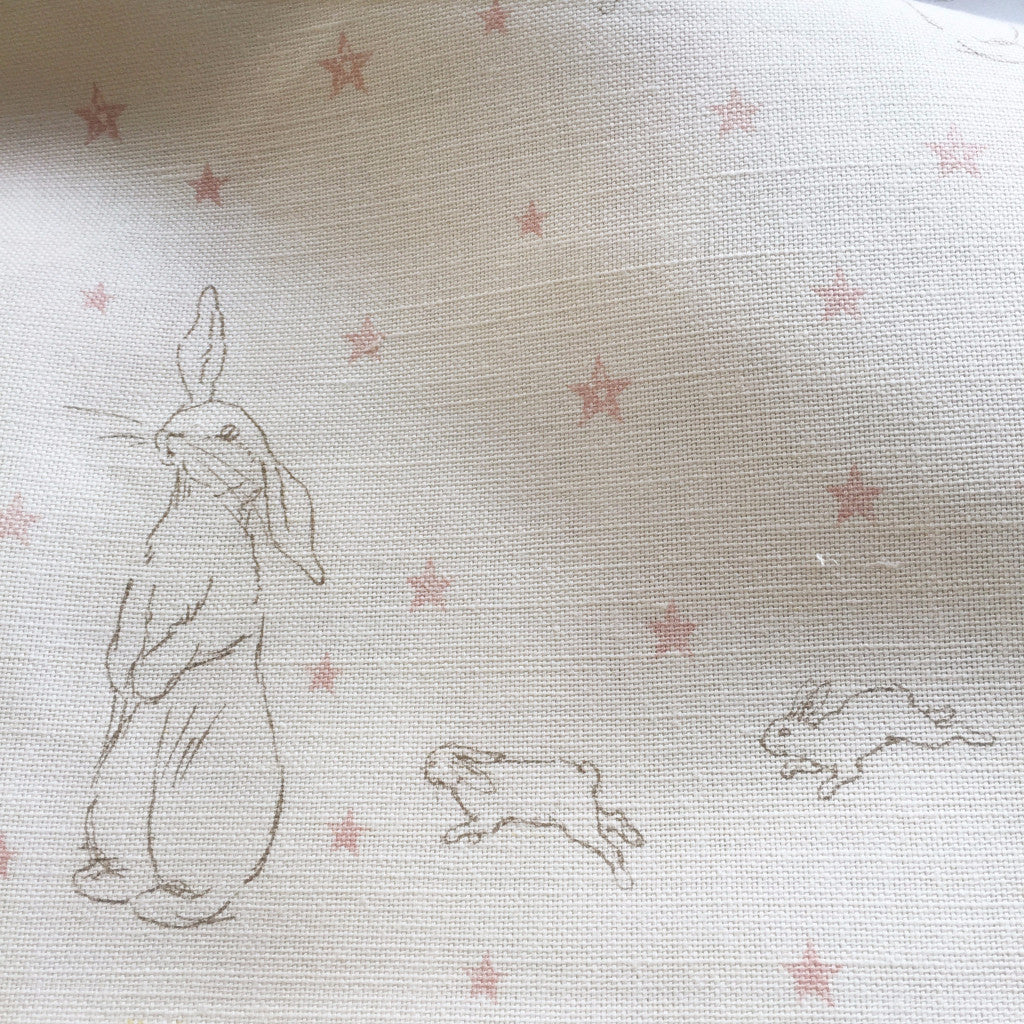 Peony & Sage Rabbit All Star Linen (Pink) - Offcut - Lolly & Boo - 1