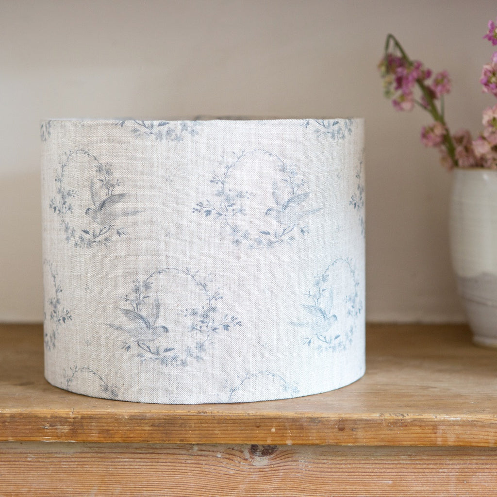 Birdsong Linen Drum Lampshade - Lolly & Boo - 1