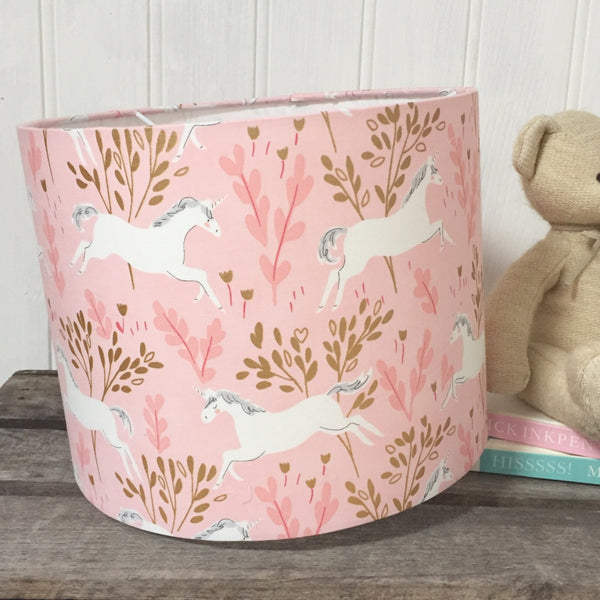 Pink and Gold Unicorns Lampshade - Lolly & Boo - 1