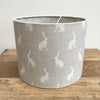 Gustavian Grey Mini Hares Linen Lined Lampshade - Lolly & Boo - 2