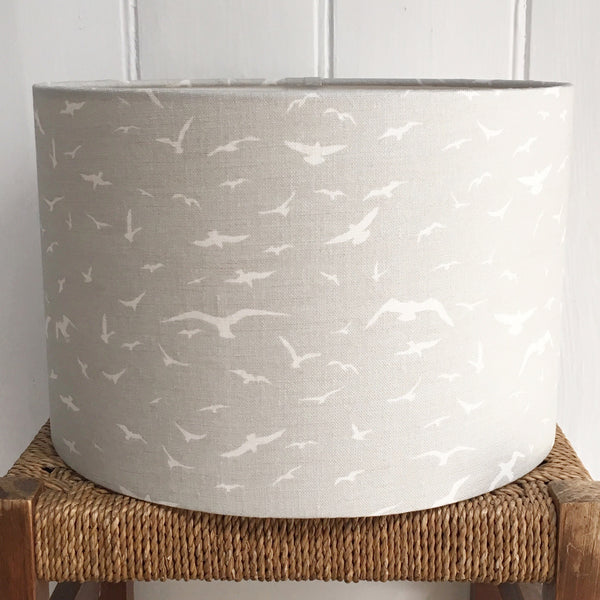 Seagulls Gustavian Grey Linen Lampshade - Lolly & Boo - 1