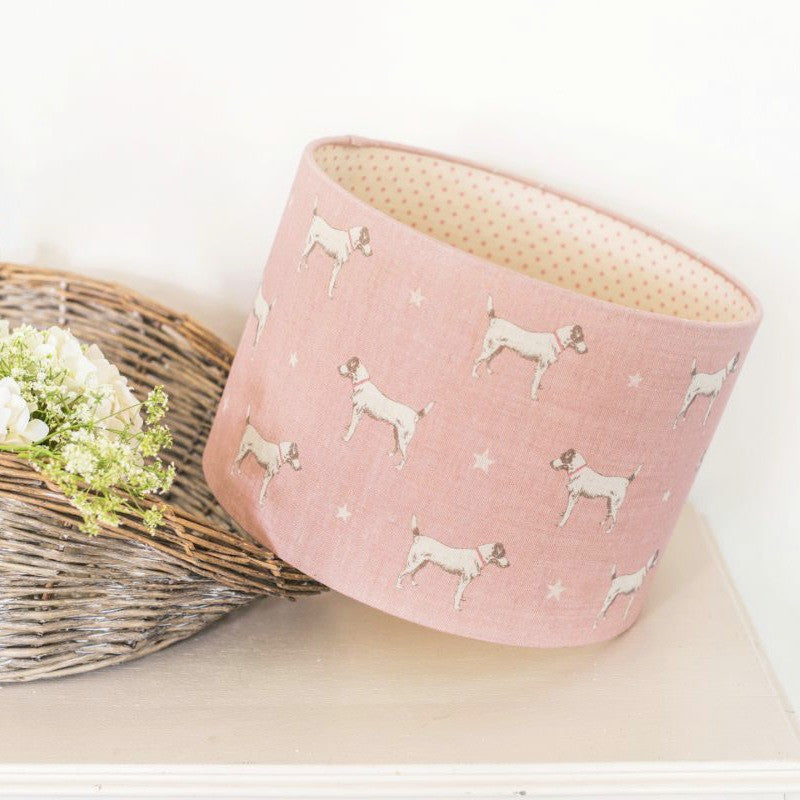 Jack All Star Linen Lampshade With Blush Pink Dots Lining - Lolly & Boo - 1