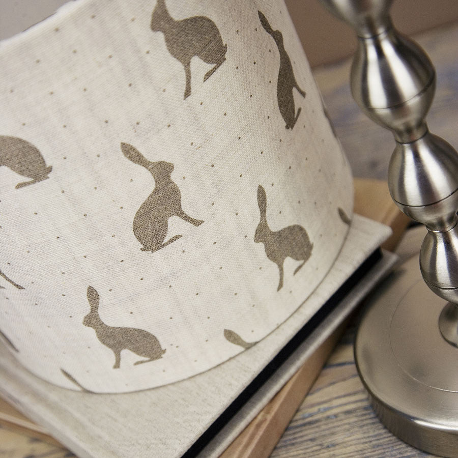 Olive Hares Linen Drum Lampshade - Lolly & Boo
