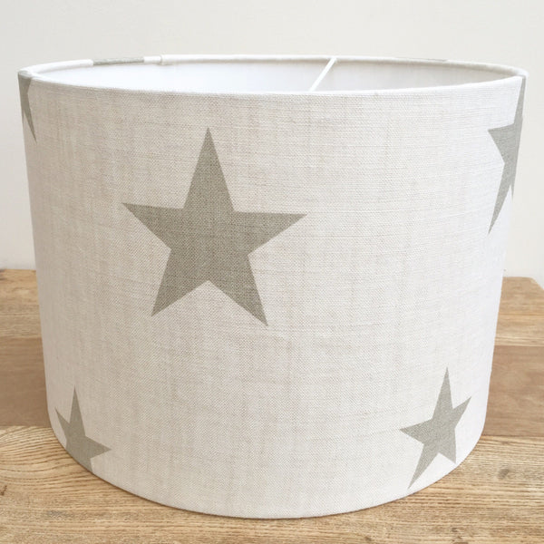 All Stars (Gustavian Grey) Linen Lampshade - Lolly & Boo - 1