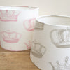 Crowns (Chalk Grey) Linen Lampshade - Lolly & Boo - 4