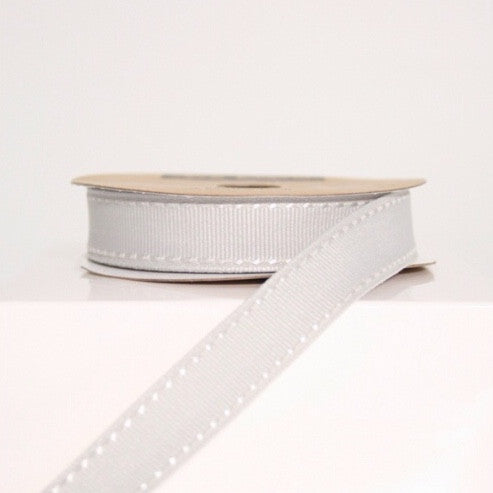 Silver Grey Stitched Ribbon - Lolly & Boo - 1
