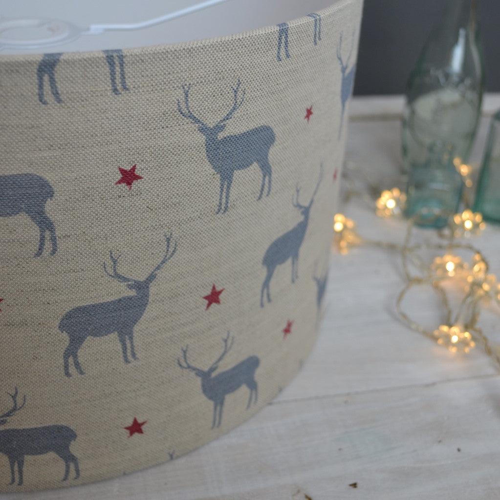 Stag All Star Linen Drum Lampshade - Lolly & Boo